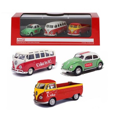 Volkswagen "Coca-Cola" Gift Set of 3 pieces 1/72 Diecast Model Cars by Motorcity Classics
