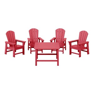 WestinTrends Malibu Kids 5-Piece HDPE Outdoor Square Patio Dining Table and Chairs Set - 1 of 4