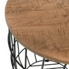 Jofran,Global Archive Nested Storage Solid Wood and Metal Basket End Tables (Set of 2) - 4 of 4