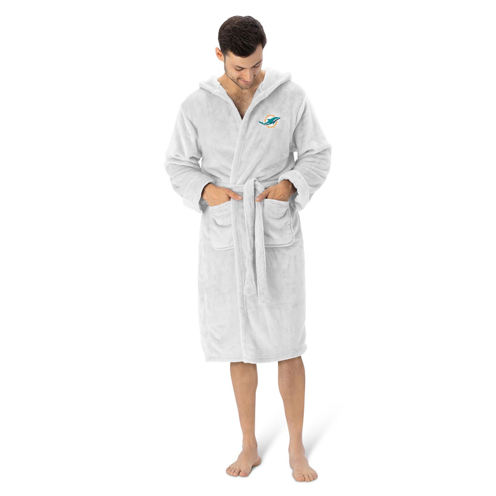 Miami Dolphins NFL Hooded Silk Touch Bath Robe 26x47 Inches