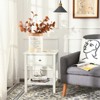 Tangkula 2PC End Table Nightstand w/Drawer & Shelf Bedroom Living Room Furniture Brown/Black/White - 2 of 4