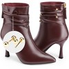 BLISSFUL STEP Pointed Toe Stiletto Heel Slouch Ankle Boots for Women - 3 of 4