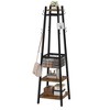 VECELO Freestanding Industrial Coat Rack with Metal Basket, 2 Shelves & 8 Dual Hooks – Entryway Hall Tree for Hats, Bags, and Scarves - 2 of 4