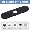 WOWOW 10 in. x 2.56 in. x 0.37 in. Stainless Steel Kitchen Sink Faucet Hole Cover Deck Plate - 4 of 4
