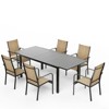 EROMMY 7 Piece Patio Expandable Table Dining Set, Outdoor Dining Table And Chairs Set For 4 To 8, 6 Textilene Chairs, 1 Iron Expandable Dining Table - 4 of 4
