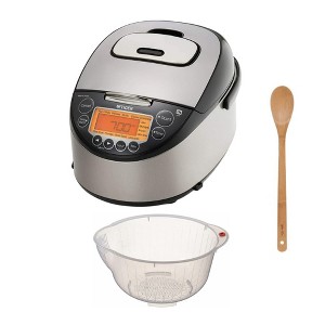 Tiger JKT-D18U 10-Cup Rice Cooker (Black and Stainless Steel) with Accessories - 1 of 4