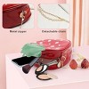 Girl's strawberry wallet, can be carried alone or paired with a soft strawberry crossbody bag, giving girls a sweet little surprise - 3 of 4