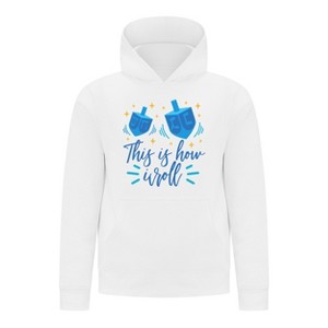 Everyday Kids Hanukkah Collection “This Is How I Roll” Pullover Hoodie – Fun Holiday Sweatshirt - 1 of 4