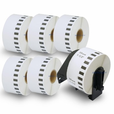 BETCKEY - Compatible Continuous Labels Replacement for Brother DK-2225 Use with Brother QL Label Printers 6 Rolls + 1 Reusable Cartridge