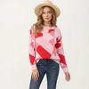 Anna-Kaci Women's Abstract Heart Pattern Knit Sweater with Long Sleeves, Soft Textured Feel and Comfortable Relaxed Everyday Fit - 2 of 4