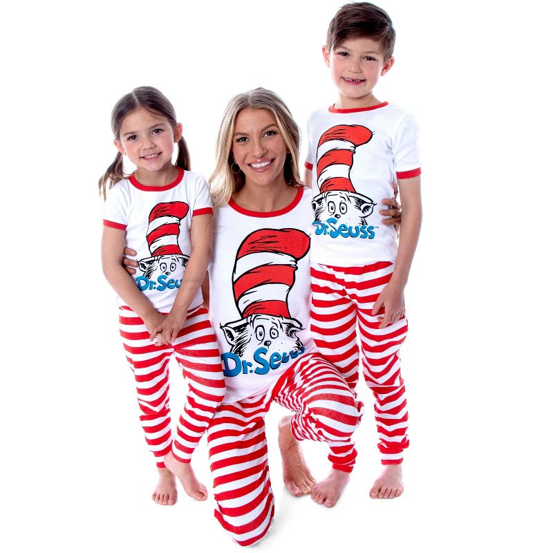 Dr. Seuss Cat In The Hat Mommy and Me Matching Outfit Family Pajama Set, 5 of 6