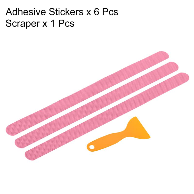 Unique Bargains Non Slip Bathtub Stickers Safety Shower Treads Adhesive Decal Square with Scraper for Stairs Shower Pink 1.25 Ft x 0.79", 3 of 6