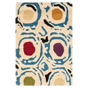 Ivory/Multicolor Abstract Tufted Accent Rug - (2