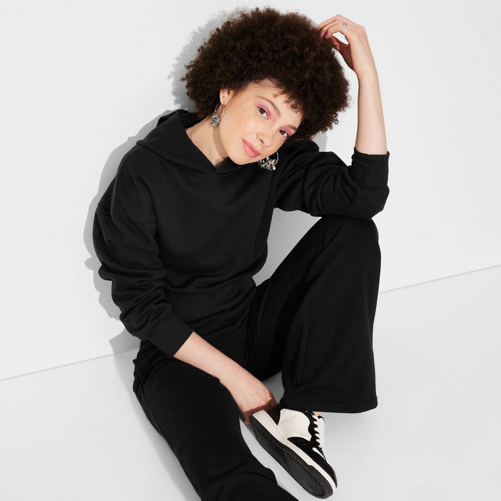 Women Cropped Pullover Hooded Sweathirt