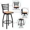 Flash Furniture Black Ladder Back Swivel Metal Barstool - 3 of 4