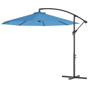 Aghana Digitals 10' Gray Cantilever Patio Umbrella - UV/Water-Resistant, 360° Tilt, Crank Lift, - 1 of 4