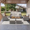 Buenhomino 6-Piece Outdoor Wicker Furniture Set – Sofa, 2 Chairs, 2 Ottomans & Coffee Table with Cushions, Weather-Resistant PE Rattan Patio Set - 2 of 4