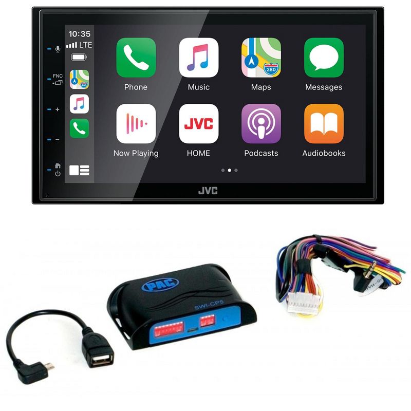 JVC KW-M560BT Digital Media Receiver 6.8" Touch Panel Compatible With Apple CarPlay & Android Auto with PAC SWI-CP5 Steering Wheel Interface, 1 of 10