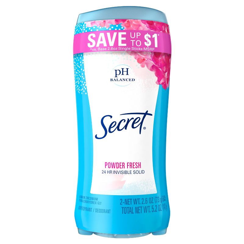 Secret Invisible Solid Antiperspirant and Deodorant - Powder Fresh Twin Pack - 2.6oz/2ct, 2 of 10