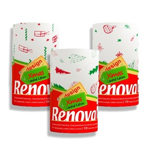 Renova Seasonal Paper Towels - 1 Jumbo Roll - 120 Sheets - 2 Ply - FSC Certified - Holiday & Decorative Kitchen Towels - 1 of 4