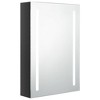 vidaXL LED Bathroom Mirror Cabinet Shining Black 19.7 in.x5.1 in.x27.6 in. - 2 of 4