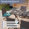 ALAULM outdoor balcony dining set, rattan rocking chairs and large table with umbrella hole - 3 of 4