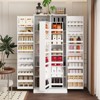 FUFU&GAGA Rotating Pantry Cabinet,Large capacity  Kitchen Storage Hutch,Double Doors with Compartments,Kitchen Organization,White - 4 of 4