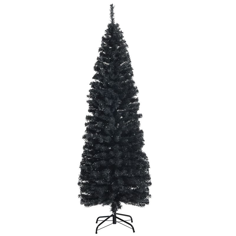 Costway 6FT Tinsel Tree Slim Pencil Christmas Tree Silver Champagne Goldblue, 1 of 11