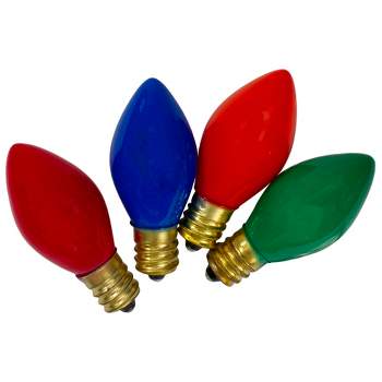 Northlight Pack of 4 Multi-Color Opaque C7 Christmas Replacement Bulbs
