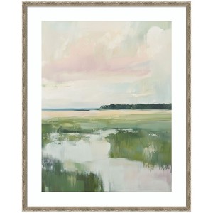 Kate and Laurel Framed Art Pastel Horizon I by Amy Lighthall, 34x42, Mila Dark Silver - 1 of 4