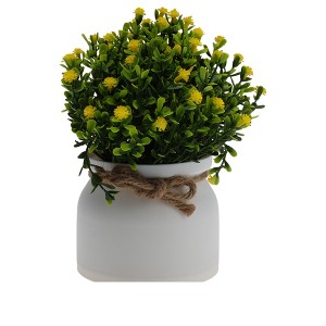 Unique Bargains Artificial Plants Baby's Breath in Pot Plastic 3.94"x3.94"x7.09" 1 Pc - 1 of 4