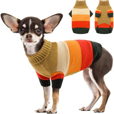 Dog Sweaters Girls Boys, Stretchy Turtleneck Pet Knitwear for Small Pets, Warm Fall Doggie Sweatwer, Clothes for Yorkie, Chihuahua, Teacup