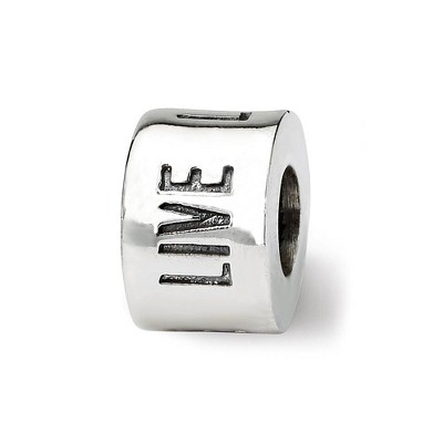 Black Bow Jewelry Sterling Silver Live, Love, Laugh Expression Bead Charm