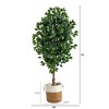 Nearly Natural 6-ft Ficus Artificial Tree with Natural Trunk in Handmade Natural Jute and Cotton Planter - 2 of 3