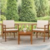 Cyan Oasis Patio Chairs 3 Piece with Coffee Table & Cushions - 3 of 4