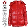 Spire By Galaxy Women's Full Zip Heavyweight Bubble Jacket With Detachable Faux Fur Hood - 3 of 3