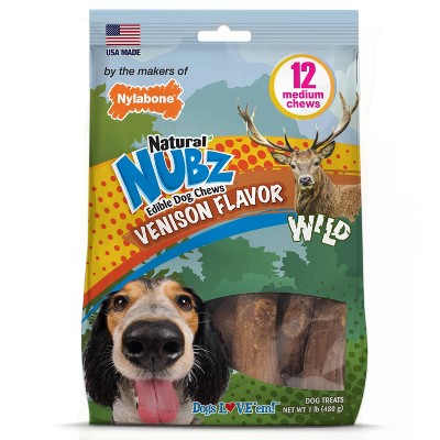 Nylabone Nubz Small/Medium Antler Dental Chews Venison Flavored Chewy Dog Treats - 12ct