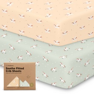 KeaBabies 2pk Soothe Fitted Crib Sheets Neutral, Organic Baby Crib Sheets, Fits Standard Nursery Baby Mattress - 1 of 4