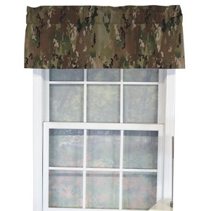 RLF Home Cloak Tailored 100% Cotton with Fully Lined 3" Rod Pocket Valnance for Windows 50" x 14" Green - 1 of 4