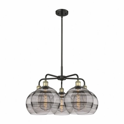 Rochester - 5 Light Stem Hung Chandelier In Industrial Style-17.13 Inches Tall and 28 Inches Wide