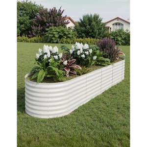 2 Pack 4x2x2FT Galvanized Steel Raised Garden Beds, Outdoor Deep Planter Box, Rust-Resistant, Tool-Free Assembly, Green - 1 of 4