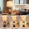 Aortzio Set of 2 Vintage Table Lamps,Bedside Lamp with 2USB,3-Way Dimmable - 2 of 4