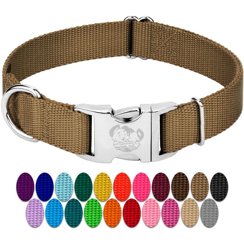 Country Brook Petz Premium Nylon Dog Collar with Metal Buckle for Small Medium Large Breeds - Vibrant 30+ Color Selection, 4 of 8