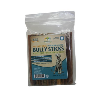 Pet's Choice All Natural Premium 6 Inch Bully Pizzle Dog Chews 12 Pack