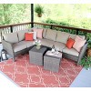 Leisure Made Canton 6pc Wicker Sectional in Tan Fabric - image 2 of 4