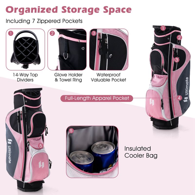 Ultimate Women’s Complete Golf Club Set Golf Club Package Set with Rain Hood, Right Hand Pink/Purple, 5 of 11