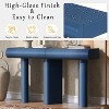 Sapphtopaz 47.6" Modern Narrow Console Table with 2 Curved Drawers, Entryway Table with Geometric Legs, Sofa Table for Living Room, Entryway - 3 of 4