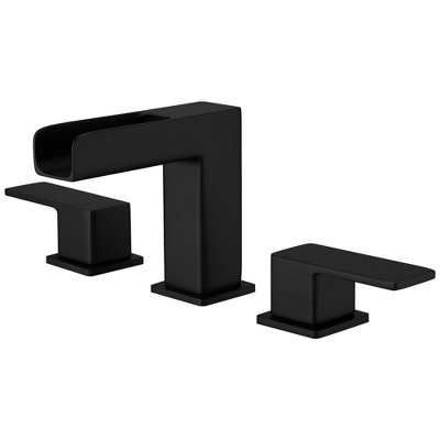 BWE 8 in. Widespread Double Handle Bathroom Faucet Set 3-Holes Vanity Sink With Metal Drain