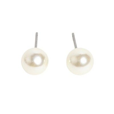 SOHI Women's Pearl White The Jackie Stud Earrings