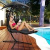 FDW Hammock Curved Hanging Chaise Lounge Chair with Adjustable Canopy and Removable Cushions - 2 of 4